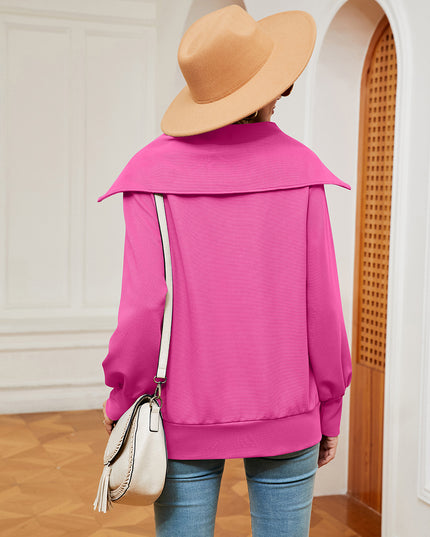 Half-Zip Collared Sweatshirt