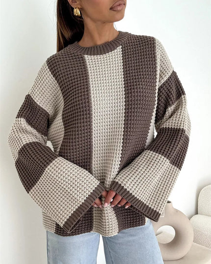 Color Block Long Sleeve Sweater