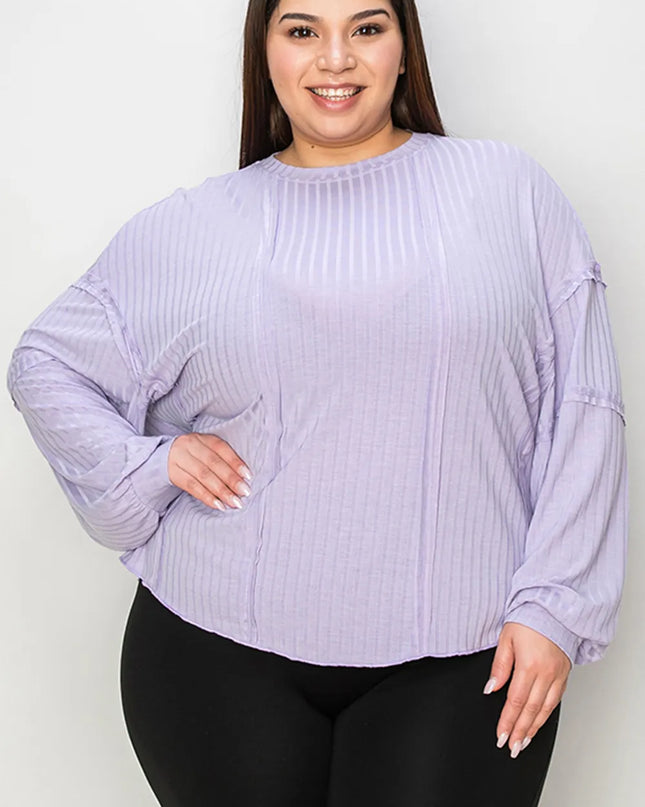 Basic Bae Full Size Ribbed Round Neck Long Sleeve T-Shirt