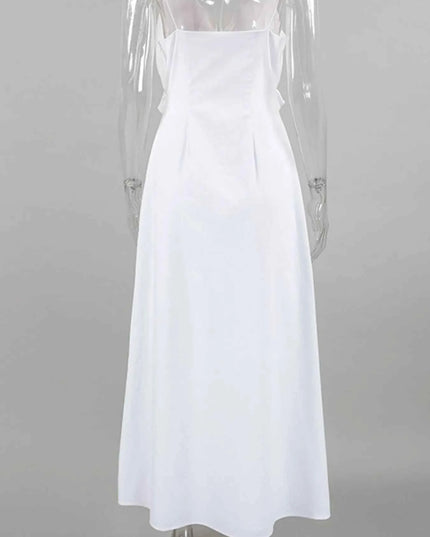 Ruffled V-Neck Maxi Dress