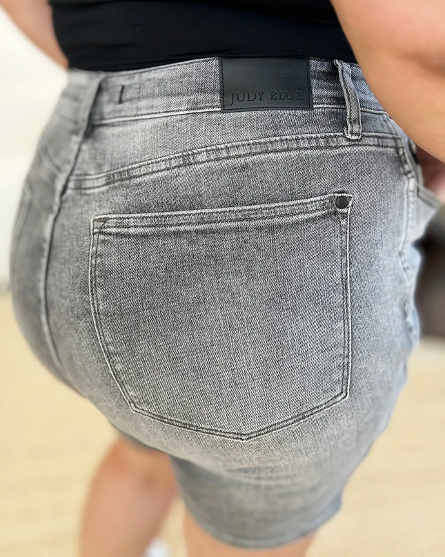 Judy Blue Full Size High Waist Washed Denim Shorts