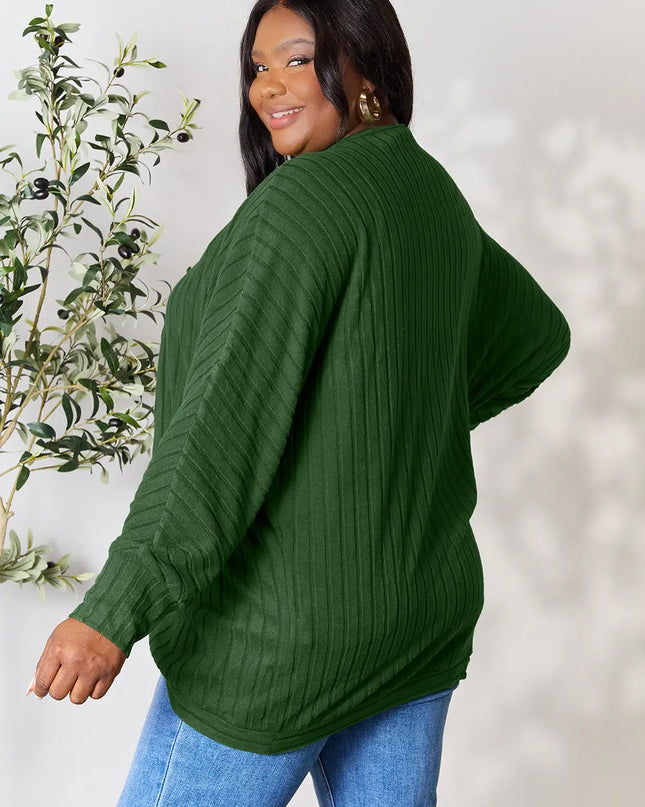 Basic Bae Full Size Ribbed Cocoon Cardigan