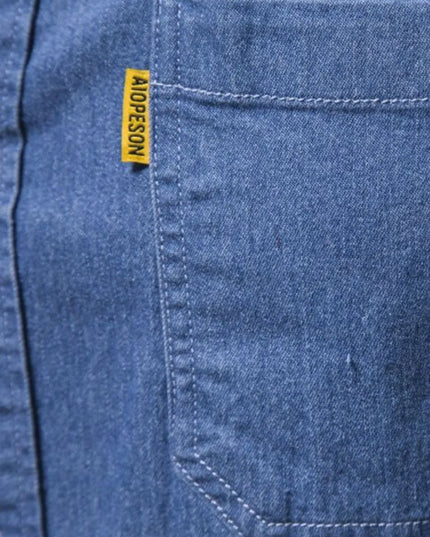 Men's Button-Down Denim Shirt with Chest Pocket