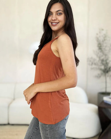 Basic Bae Full Size Lace Detail V-Neck Cutout Cami