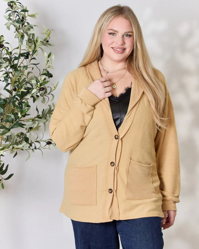 Heimish Full Size Button Up Long Sleeve Cardigan