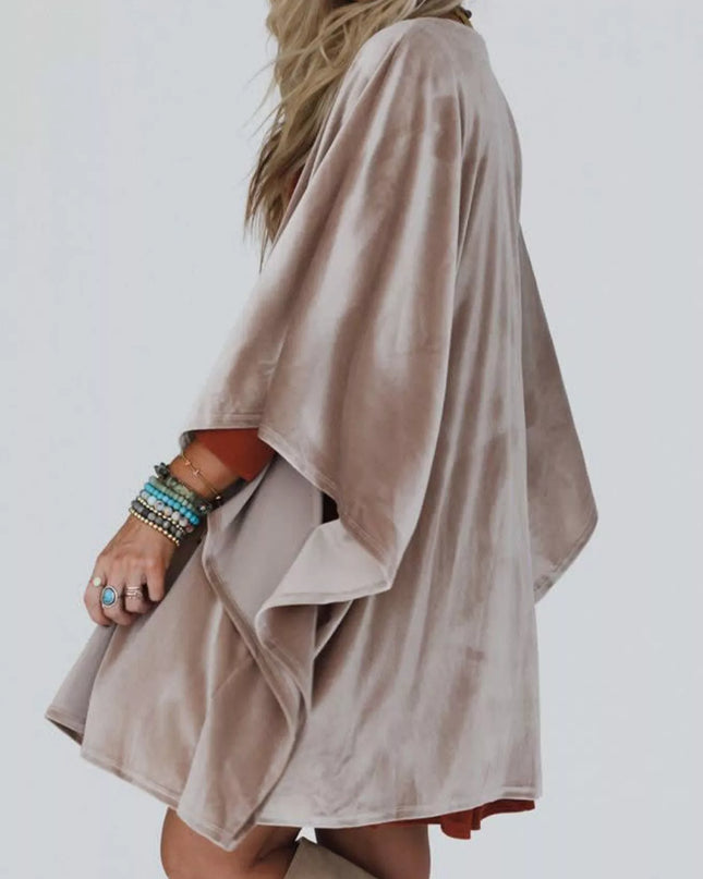 Open Front Draped Sleeve Cardigan