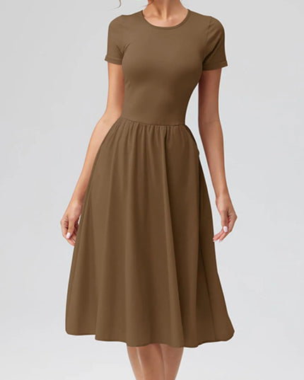 Round Neck Short Sleeve Dress
