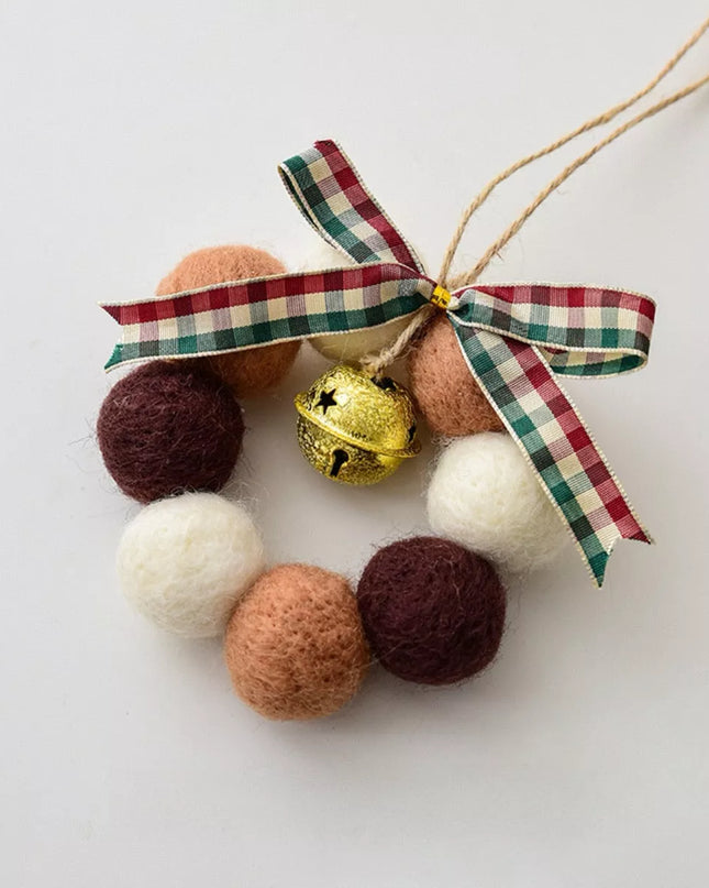 Christmas Felt Ball Garland Ornament Style F One Size