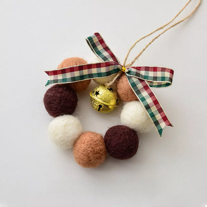 Christmas Felt Ball Garland Ornament Style F One Size