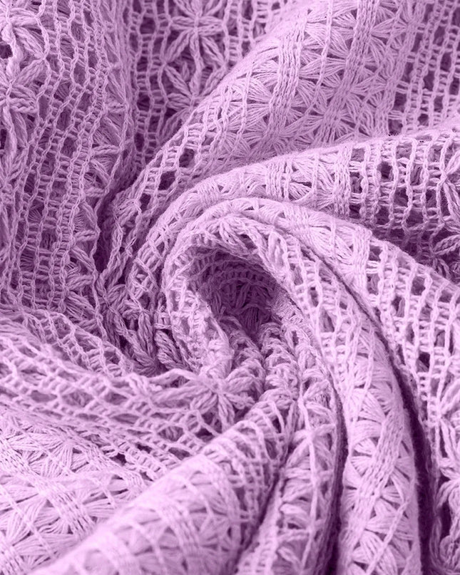 Crochet Notched Button-Front Shirt