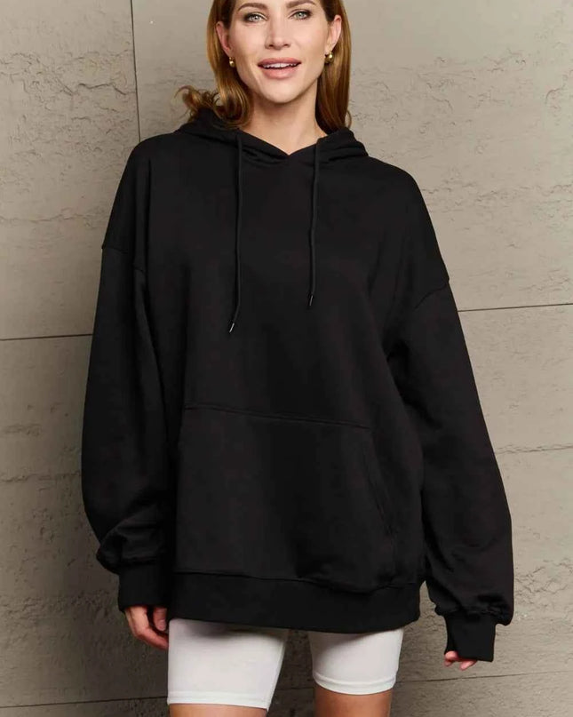 Full Size Drawstring Long Sleeve Hoodie