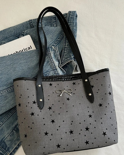 Bow Trim Polyester Tote Bag 