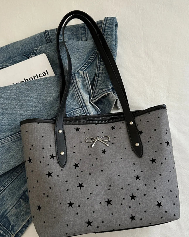 Bow Trim Polyester Tote Bag 