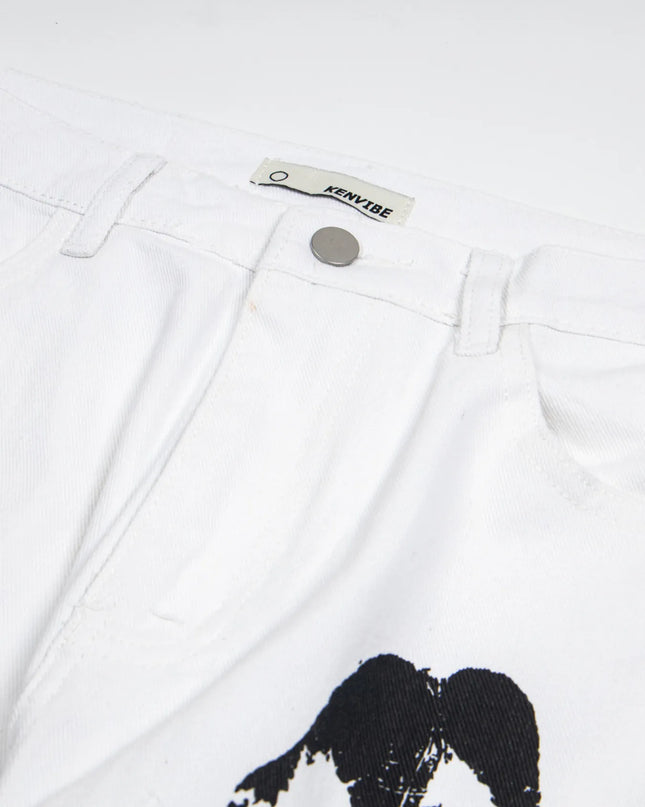 Men's Handprint Pattern Jeans