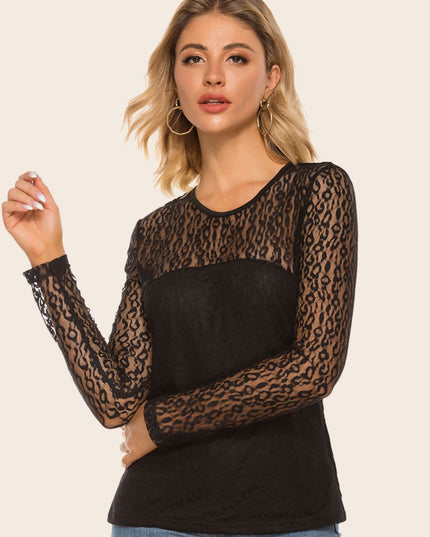 Lace Yoke Spliced Top