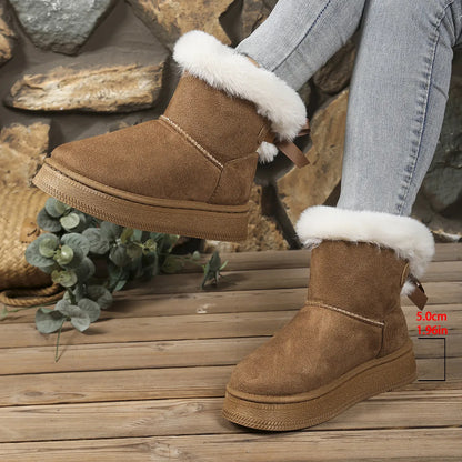 Fur-Lined Winter Ankle Boots Khaki