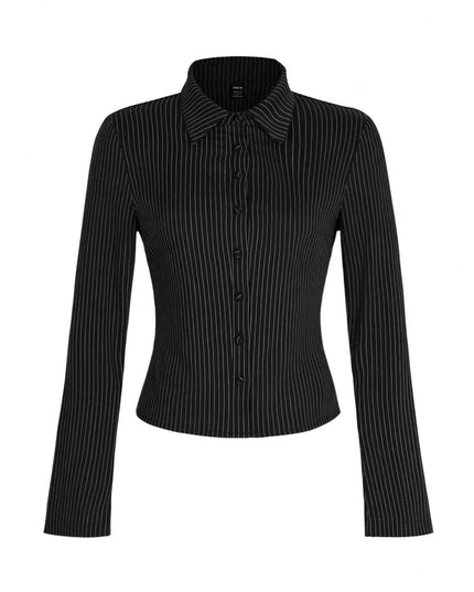 Striped Button Up Long Sleeve Shirt