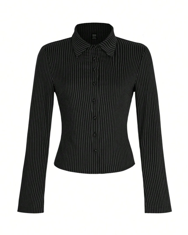 Striped Button Up Long Sleeve Shirt