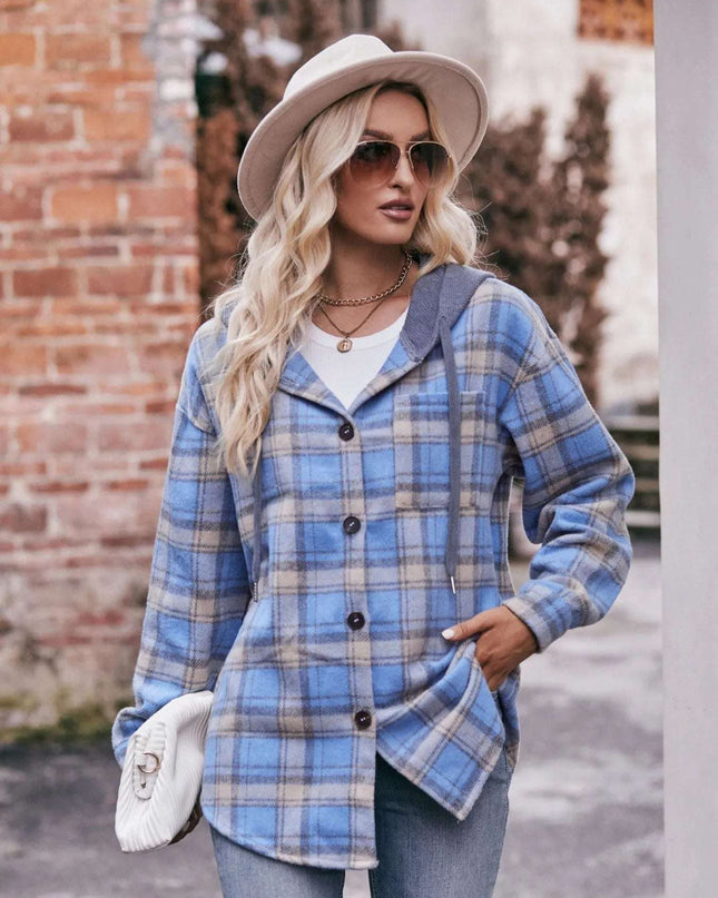 Oversized Plaid Button Up Shacket