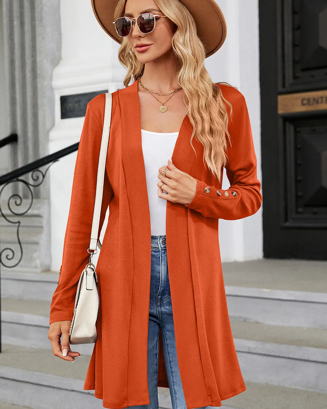 Open Front Long Sleeve Cardigan