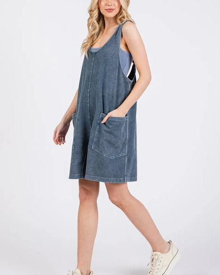 Mittoshop Low Scoop Neck Tank Washed French Terry Romper