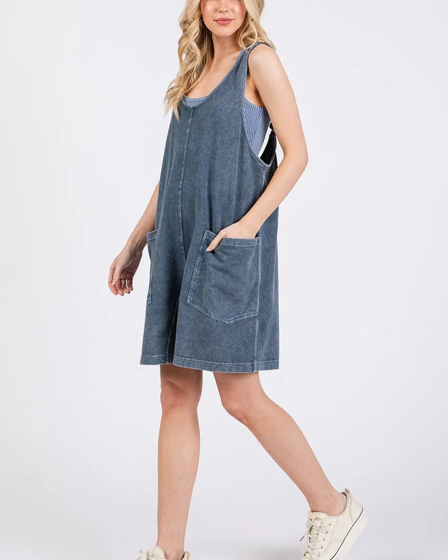 Mittoshop Low Scoop Neck Tank Washed French Terry Romper