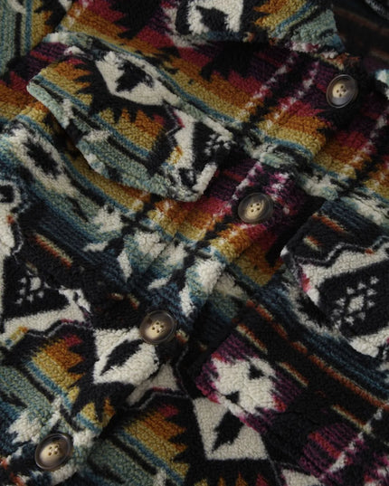 Geometric Dropped Shoulder Balloon Sleeve Outerwear