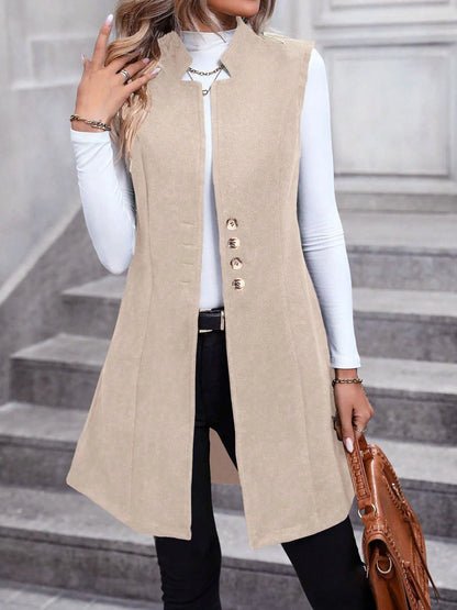 Button Up Longline Vest Coat
