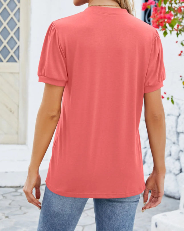 Notched Short Sleeve T-Shirt