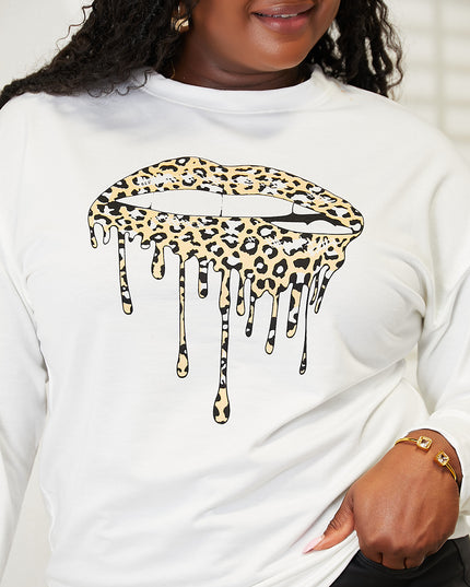 Simply Love Graphic Dropped Shoulder Round Neck Sweatshirt