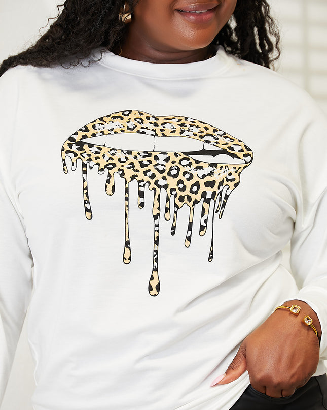 Simply Love Graphic Dropped Shoulder Round Neck Sweatshirt