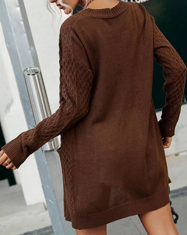 Cable Knit Open Front Cardigan