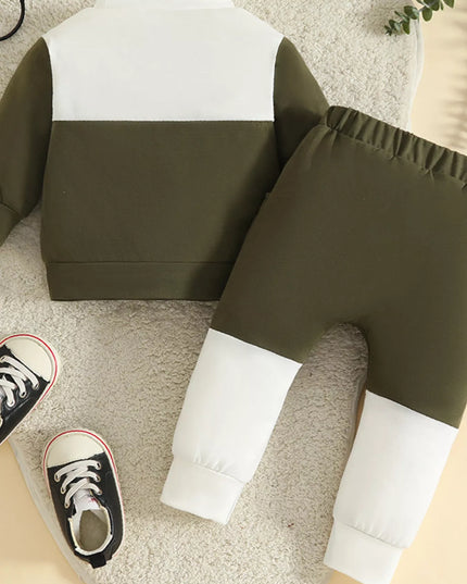 Children's Color Block Pocket Detail Top and Pants Outfit Set
