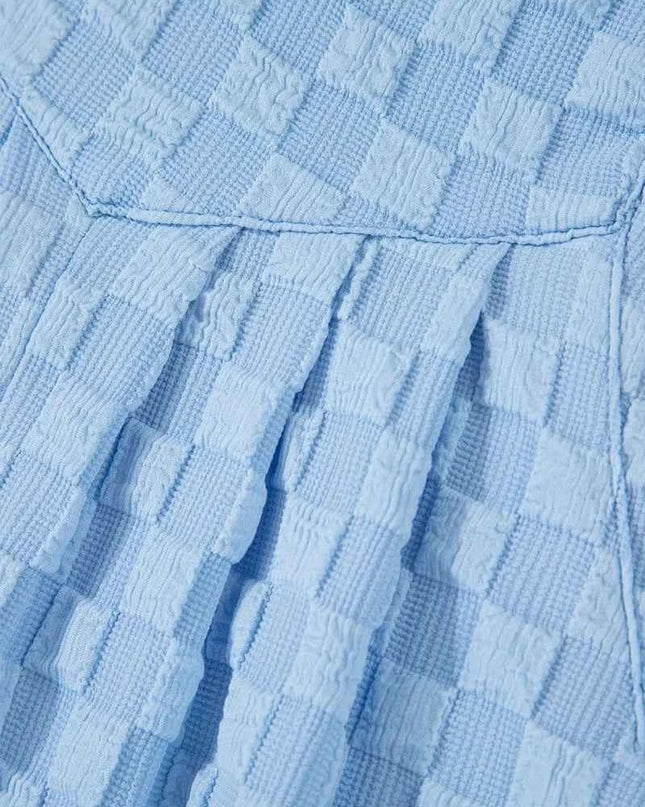 Checkered Pocketed Wide Leg Overalls