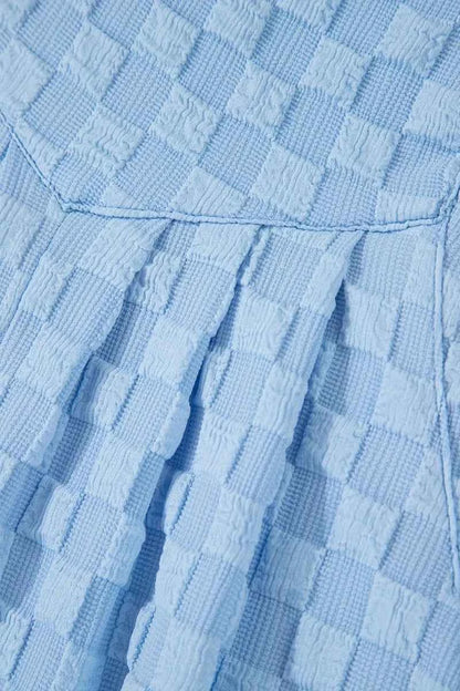 Checkered Pocketed Wide Leg Overalls