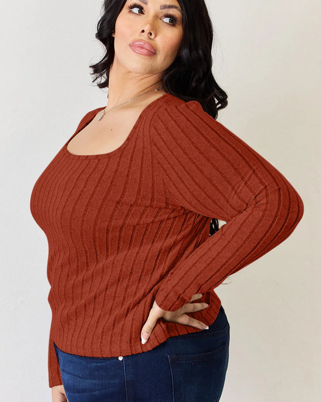 Basic Bae Full Size Ribbed Long Sleeve T-Shirt