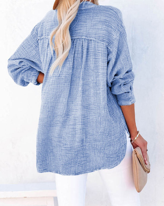Buttoned Long Sleeve Blouse 