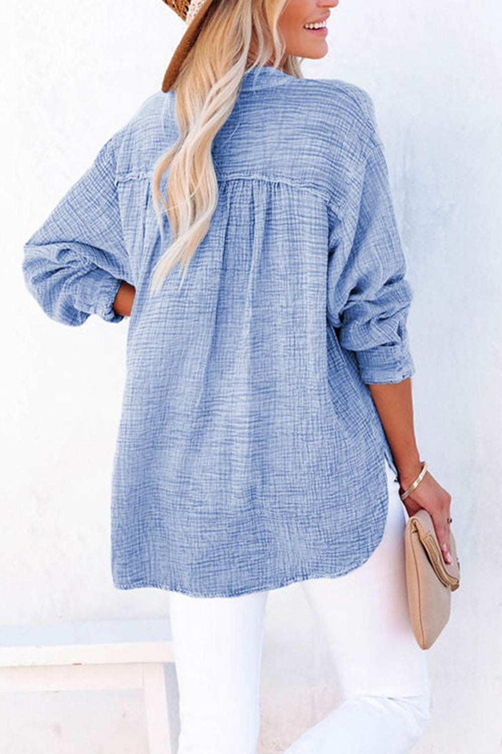 Buttoned Long Sleeve Blouse 
