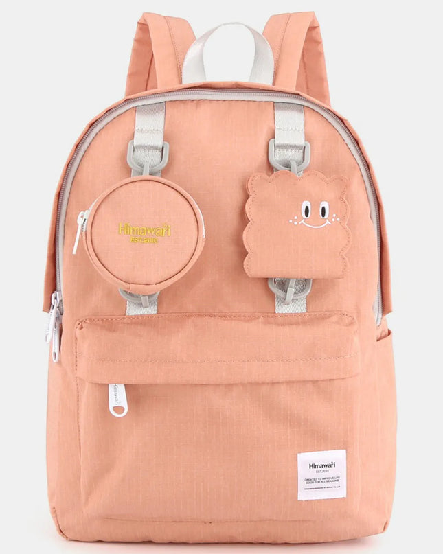 Himawari Waterproof Canvas Backpack Bag with Removable Coin Purse Apricot Pink One Size