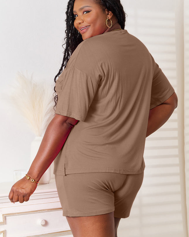 Basic Bae Full Size Soft Rayon Half Sleeve Top and Shorts Set