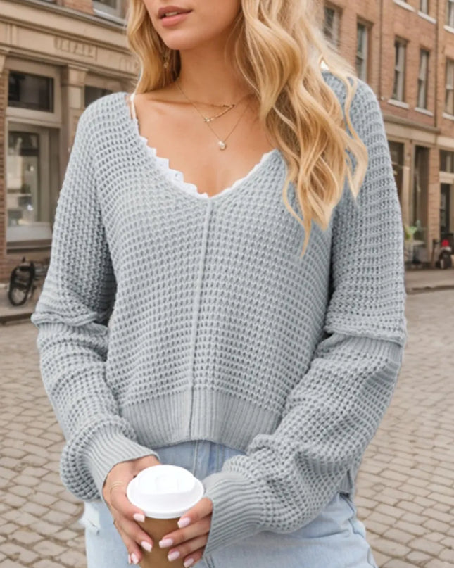 V-Neck Long Sleeve Sweater