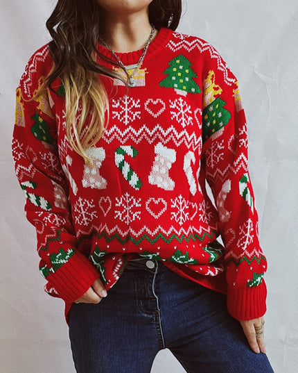 Christmas Element Sweater Red