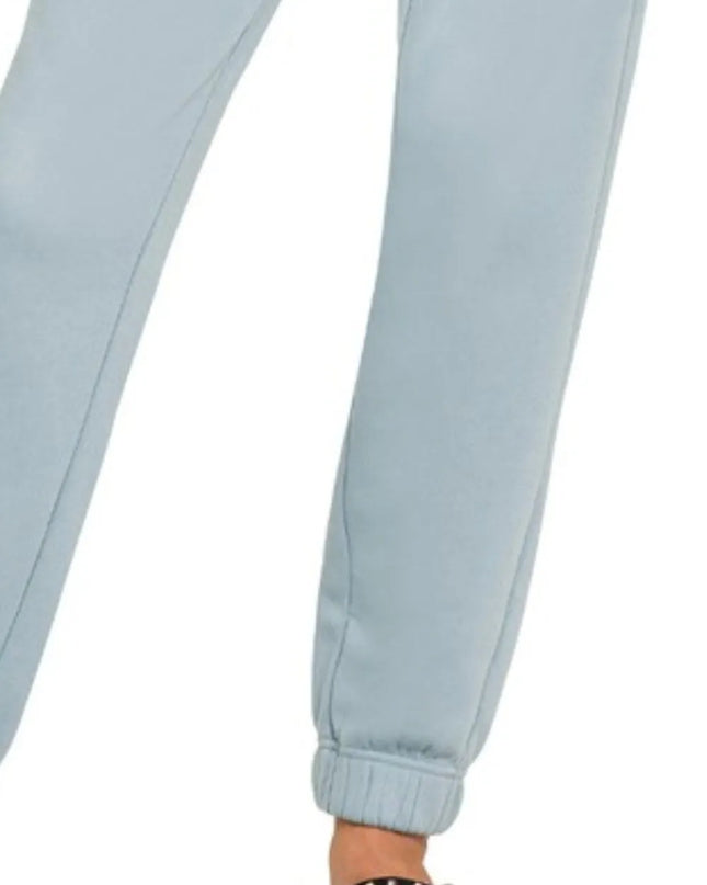 Zenana Fleece Jogger Sweatpants With Pockets 