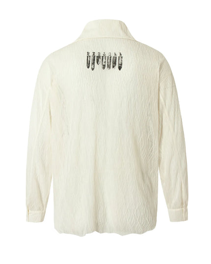 Men's Abstract Print Button-Up Shirt