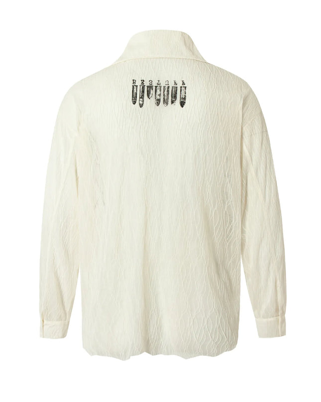 Men's Abstract Print Button-Up Shirt