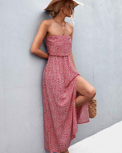 Strapless Split Maxi Dress