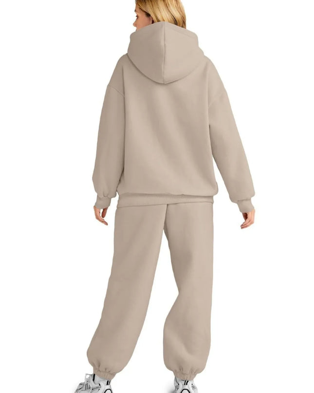 Full Size Kangaroo Pocket Hoodie and Joggers Set Plus Size