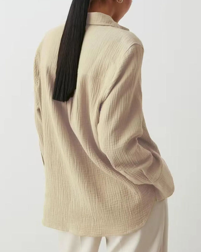 Button Up Long Sleeve Texture Shirt