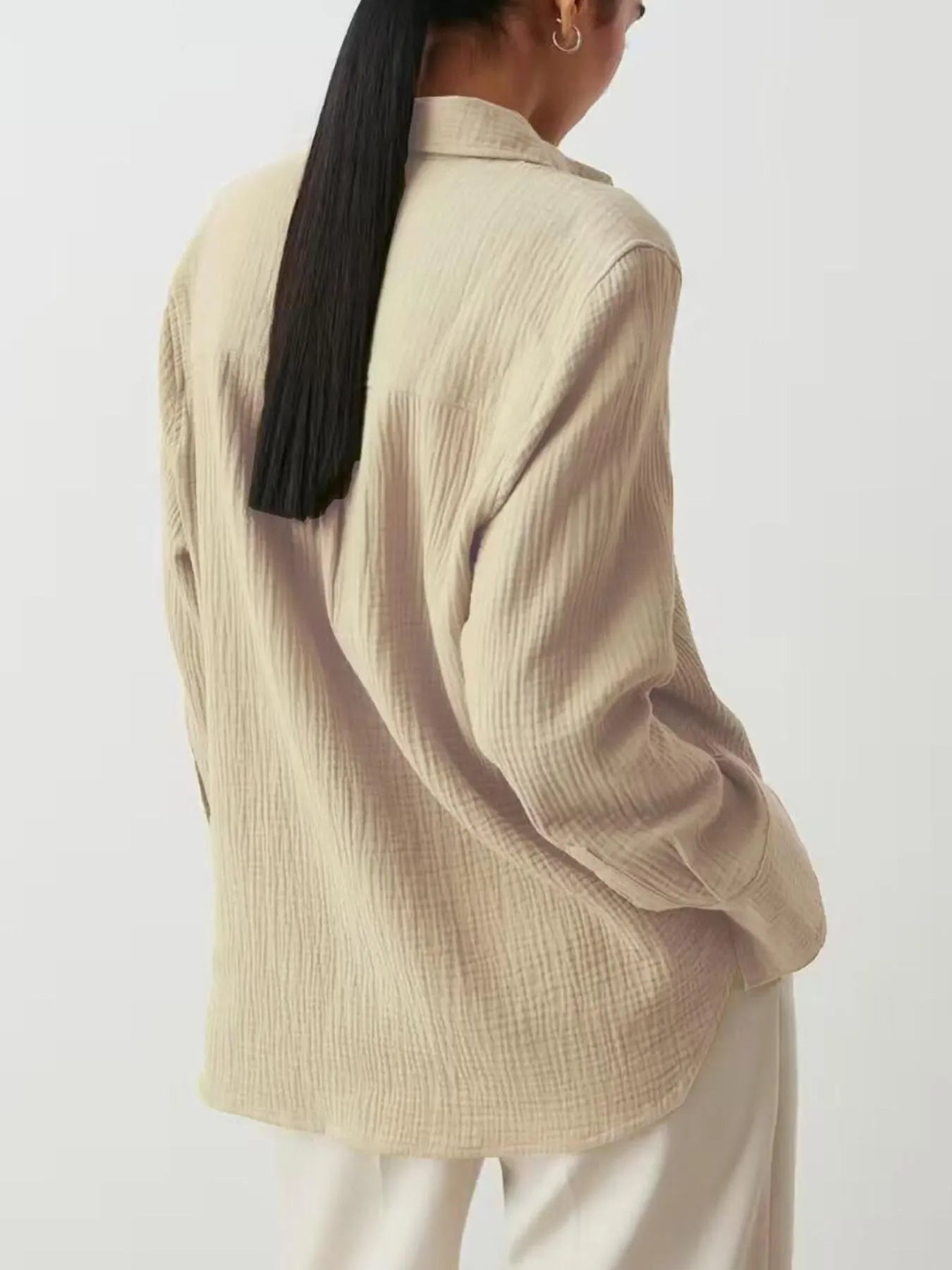 Button Up Long Sleeve Texture Shirt