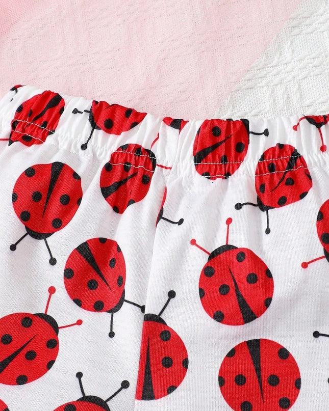 Children's Headband, Round Neck Ruffle Sleeve Top and Pants Set